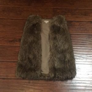 Tan and black fur vest